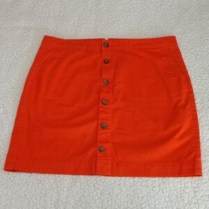 Khakis by GAP Orange Front Button Mini Skirt Size 10